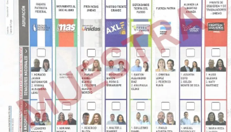 Así será la boleta que usarán los fueguinos en octubre