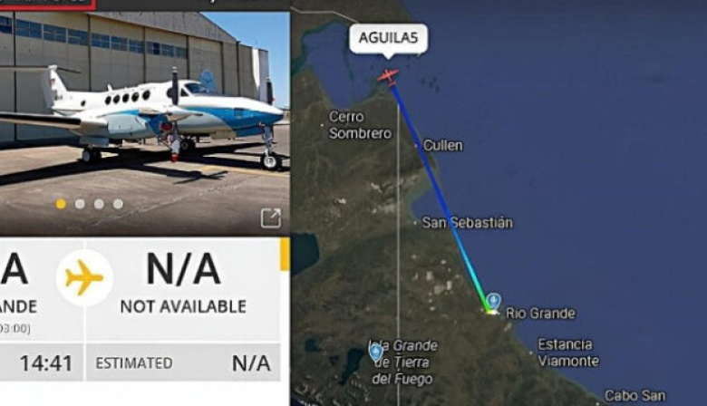 Avión de la embajada de EEUU en Tierra del Fuego