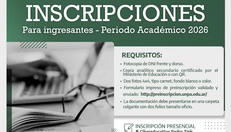 Universidad de la Patagonia Austral: Ya están abiertas las inscripciones 2026