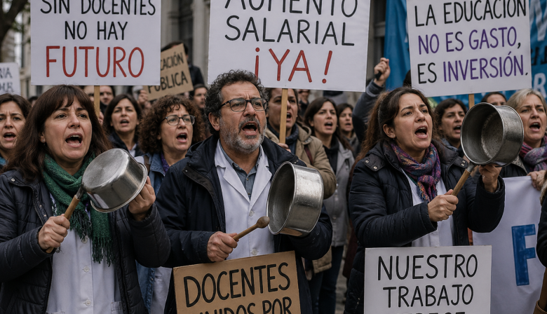 Cacerolazo en Río Grande: docentes y metalúrgicos se movilizan en unidad contra el ajuste