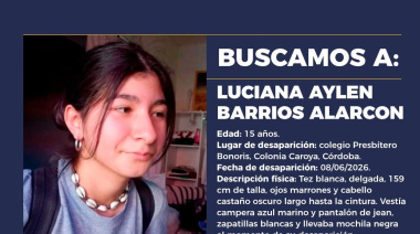 Se activó el Alerta Sofía por la desaparición de Luciana Aylén Barrios