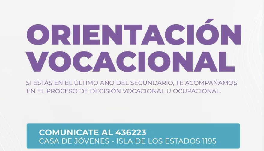 El municipio brindará dos jornadas de orientación vocacional para jóvenes