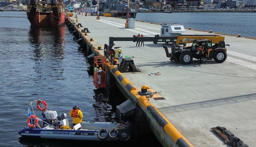 De cara a la temporada de cruceros, ANPYN avanza con obras estructurales para la modernización del Puerto de Ushuaia