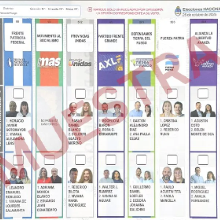 Así será la boleta que usarán los fueguinos en octubre