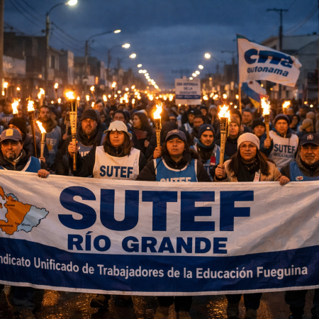 Antorchas en defensa de la educación: SUTEF convoca a una movilización provincial este viernes