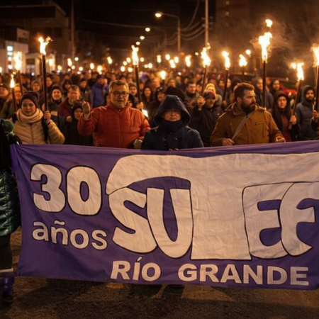 Fuerte convocatoria a marcha de antorchas: SUTEF vuelve a las calles por salario y financiamiento educativo
