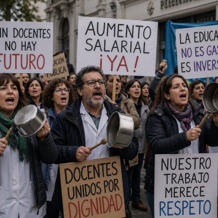 Cacerolazo en Río Grande: docentes y metalúrgicos se movilizan en unidad contra el ajuste