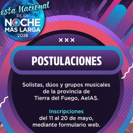 La Municipalidad de Ushuaia abre las postulaciones de artistas musicales para la “Fiesta de la noche más larga"