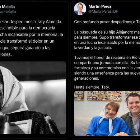 Melella y Pérez despidieron a Taty Almeida: “Su legado seguirá guiando a las nuevas generaciones”
